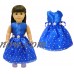 Doll Clothes - Beautiful Blue Dress Outfit Fits American Girl Doll, My Life Doll, Our Generation and other 18 inch Dolls   